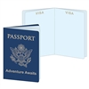 The Around The World Passports are made of cardstock. They have blank pages so you can use them for a variety of different things! Measure 3 1/5 inches wide and 5 inches tall. Contains four (4) per package.