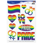 The Pride Peel 'N Place are a great way to spread love and equality. The vibrant rainbow colors add a burst of color to any room. Each sheet has 10 clings. One sheet per package.
