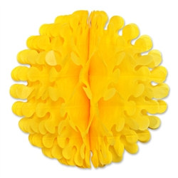Canary Yellow Tissue Flutter Ball, 9 Inches