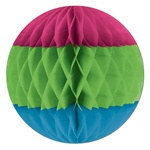 Cerise, Light Green, and Turquoise Art-Tissue Ball