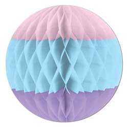 Pink, Light Blue, and Lavender Art-Tissue Ball