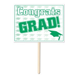 Green Congrats Grad Yard Sign