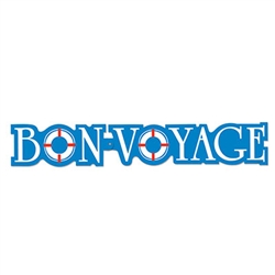 This Bon Voyage Streamer is blue like the ocean and two of the letters look like life preservers. Hopefully your friends won't need the life preservers, but they do add a nice touch to this decorative streamer. It measures 37 inches long.