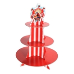 This Circus Tent Cupcake Stand is perfect for a circus theme party or a dessert table at a local carnival. This stand has three levels to arrange cupcakes and other sweet treats, which is plenty of room to organize some delicious treats. Stands 16 inches