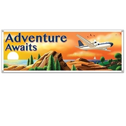 The Around The World Sign Banner is made of all-weather plastic and can be used both indoors and outdoors. It measures 21 inches tall and 5 feet long. Has 4 grommets for easy and secure hanging. Contains one (1) per package.