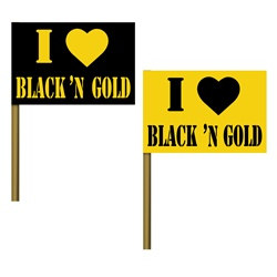 I love Black n Gold Mini Paper Flags