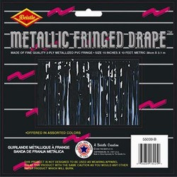 Black 2-Ply Metallic Fringe Drape