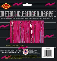 Cerise 2-Ply Metallic Fringe Drape