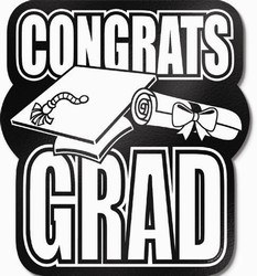 Black Foil Congrats Grad Cutout, 13 in