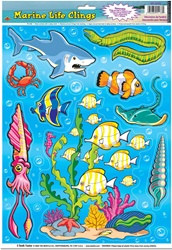 Marine Animal Window Clings (14/sheet)