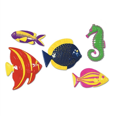 Assorted Plastic Fish (5/pkg)