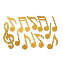 The Gold Foil Musical Note Silhouettes are made of foil cardstock and range in sizes from 12 inches to 21 inches. The foil gives them a shiny finish which adds a touch of elegance wherever you put them. Contains 12 pieces per package.