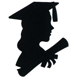 Girl Graduate Silhouette, 12 inches