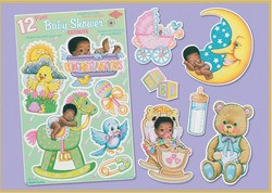 Black Baby Shower Punchouts (12/pkg)