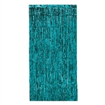 Your wall will shimmer and shine with this Turquoise 1-Ply Gleam 'N Curtain.  An easy and classic way to add color, interest and movement to your party's venue.  Sold one per package, this metallic drapery includes a rod pocket for easy hanging.