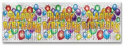Metallic Happy Birthday Balloon Banner