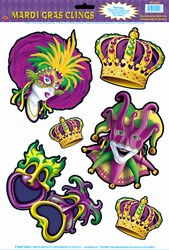 Mardi Gras Window Clings (6/sheet)