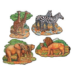 Safari Animal Cutouts (4/pkg)