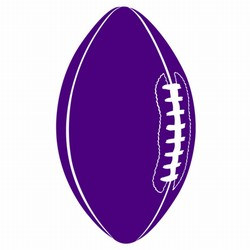 Purple Football Cutout, 18in