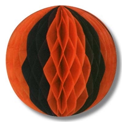 Orange and Black Art-Tissue Ball, 14 in