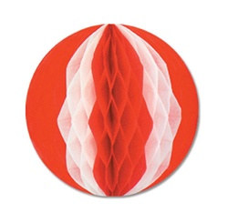 Red and White Art-Tissue Ball, 19 in