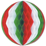 Red, White, and Green Art-Tissue Ball, 19 in