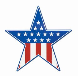 Red, White, and Blue Star Cutout