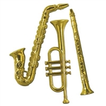 Gold Plastic Musical Instrument Decorations