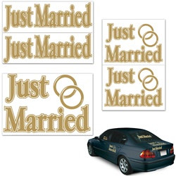 Just Married Auto-Clings (5/pkg)