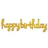 Script Happy Birthday Balloon Streamer - Gold
