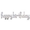 Script Happy Birthday Balloon Streamer - Silver