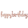 Script Happy Birthday Balloon Streamer - Rosegold