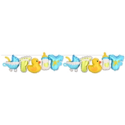 Baby Boy Balloon Streamers