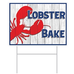 Plastic Lobster Bake Yard Sign