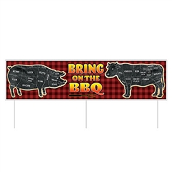 Plastic Jumbo Bring On The BBQ Yard Sign