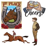 Vintage Horse Racing Cutouts