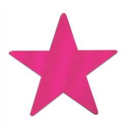 Cerise Metallic Star Cutouts (12/Pkg)