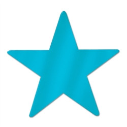 Turquoise Metallic Star Cutouts (12/Pkg)