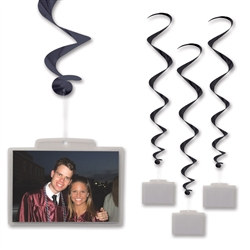 Black Whirls with Clear Plastic Pocket (3/pkg)