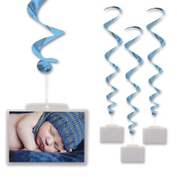 Light Blue Whirls with Clear Plastic Pocket (3/pkg)