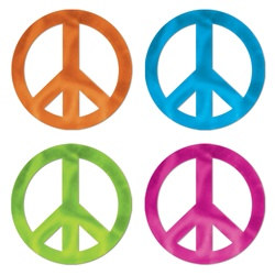 Metallic Peace Sign Silhouettes (4/pkg)