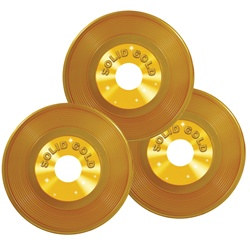 Gold Plastic Records (3/pkg)