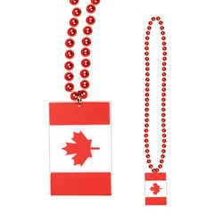Canadian Flag Beads (1/pkg)