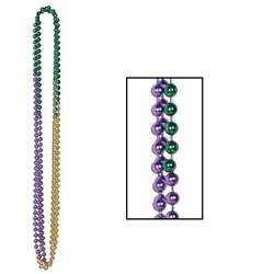Green, Gold, and Purple Mardi Gras Beads (3/pkg)