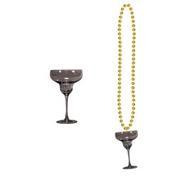 Gold Beads with Margarita Glass (1/pkg)