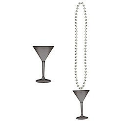 Silver Beads with Martini Glass (1/pkg)