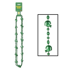Green Football Beads (2/pkg)