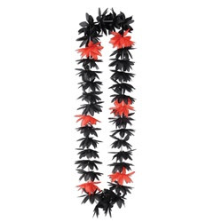 Black and Red Silk N Petals Lotus Leis (1/pkg)