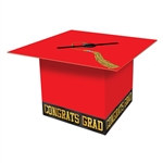 Red Graduation Cap Card Box