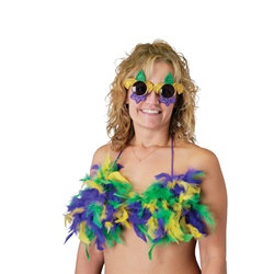 Mardi Gras Feathered Bikini Top